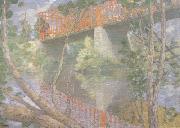 julian alden weir The Red Bridge (nn02) France oil painting reproduction